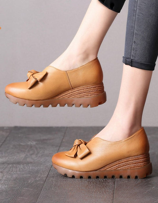 New Bowknot Elegant Vintage Wedge Shoes Feb New Trends 2021 98.00