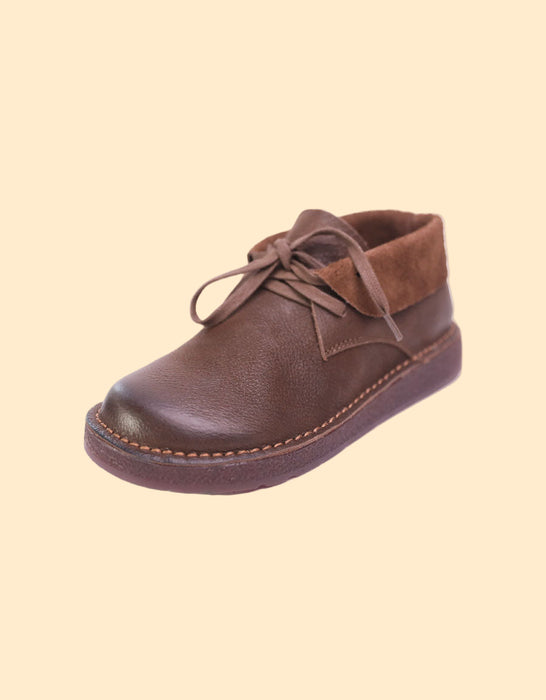 OBIONO BEST Soft Leather Handmade Retro Flats 35 / Coffee OBIONO BEST Soft Leather Handmade Retro Flats 35 / Coffee