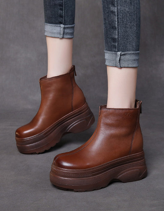 Non-slip Waterproof Autumn Retro Wedge Boots Nov Shoes Collection 2021 93.00