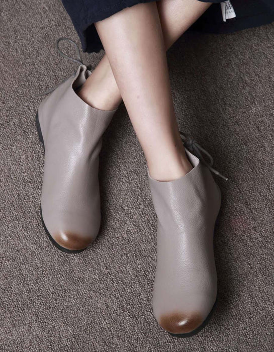Back Lace-up Comfortable Flat Retro Boots Dec Shoes Collection 2022 118.00