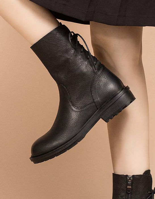 Real Leather Non-slip Waterproof Back Lace-up Boots Dec Shoes Collection 2022 189.90