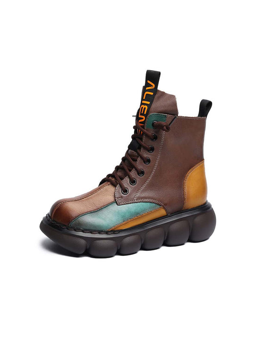Splicing Leather Non-slip Waterproof Platform Boots Dec Shoes Collection 2022 138.90