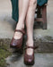 Carved Hollow Vintage Elegant Wedge Sandals March New Trends 2021 95.50