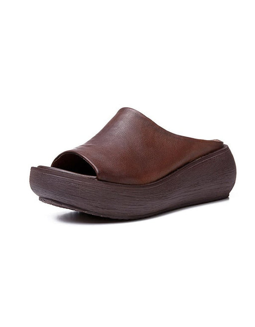 OpenToeRetroLeatherSummerSlippersSandalswomen