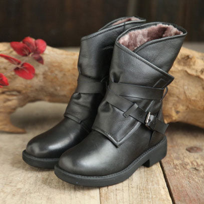 Original Classic Leather Buckle Long Boots| 34-43