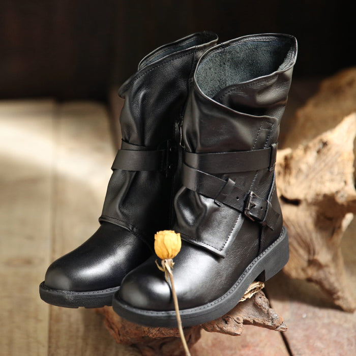 Original Classic Leather Buckle Long Boots| 34-43