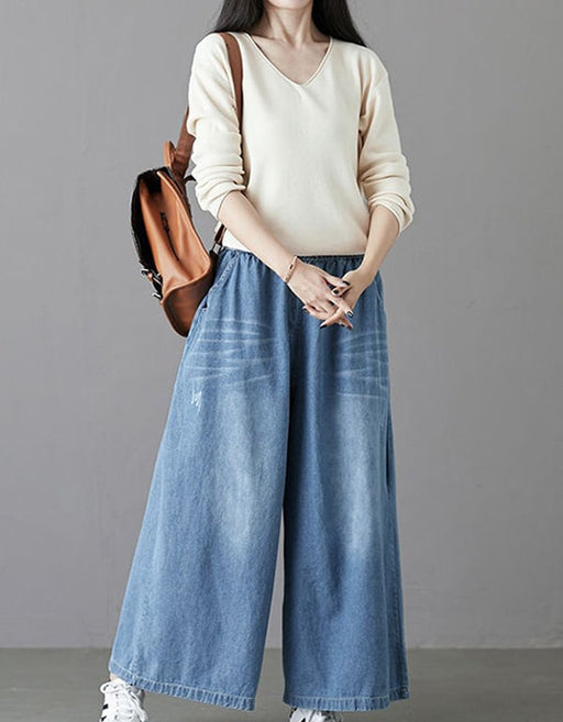 Plus Size Denim Wide-leg Pants Women Accessories 59.40