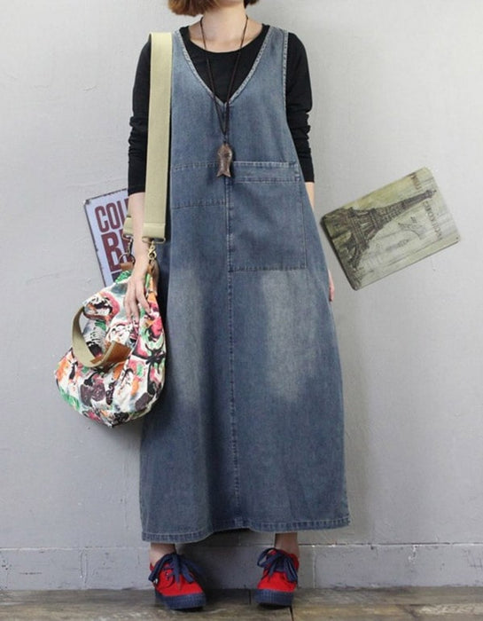 Womens Relaxed Fit Denim Dress Blue / M Womens Relaxed Fit Denim Dress Blue / M