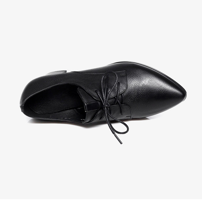 Pointed Lace Up Medium Heel Women's Work Shoes Obiono Pointed Lace Up Medium Heel Women's Work Shoes Obiono