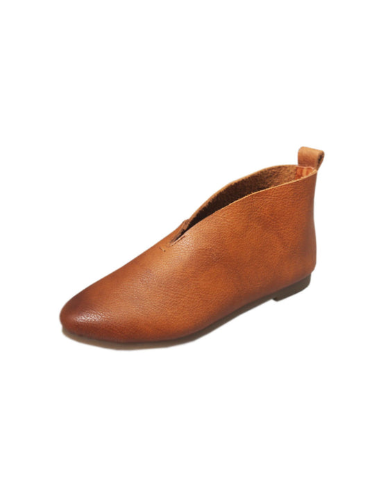 Soft Leather Pointed Toe Flat Ankle Boots Spring Obiono Soft Leather Pointed Toe Flat Ankle Boots Spring Obiono