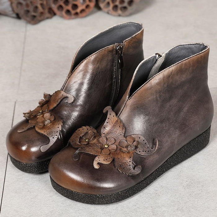 Polished Leather Retro flat Ankle Boots Sep New Trends 2020 82.40