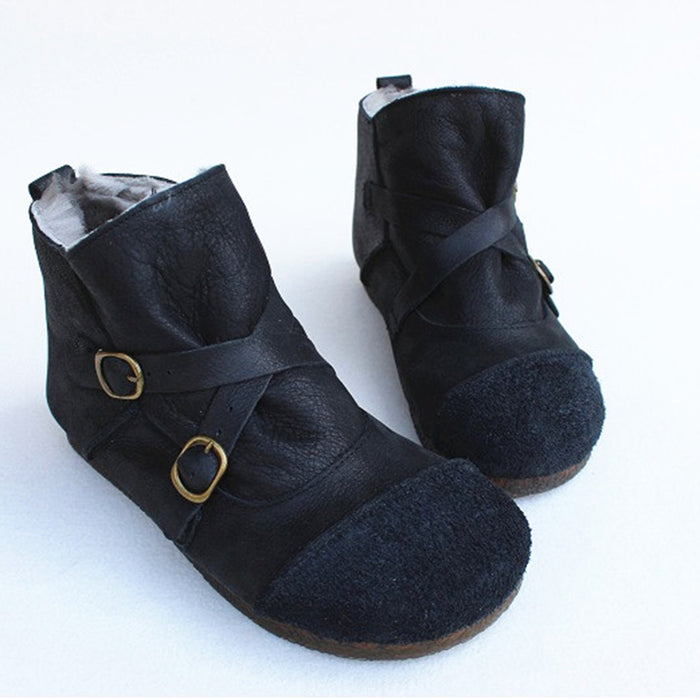 Pure Leather Retro Winter Boots | Gift Shoes | 35-41