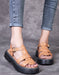 Real Leather Thick Heel Vintage Woven Sandals May Shoes Collection 2022 75.00
