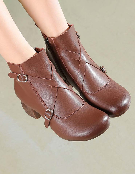 Retro Comfy Cross Buckle Chunky Boots Dec Shoes Collection 2022 89.90