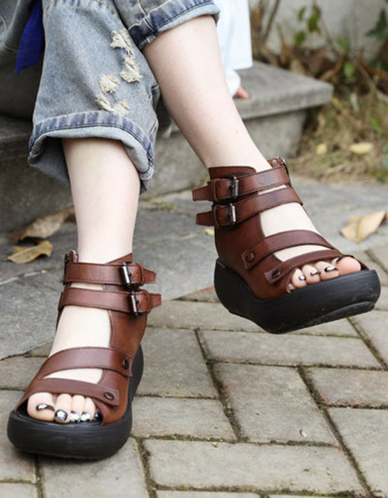 Handmade Women Retro Ankle Strap Sandals April Trend 2020 81.00