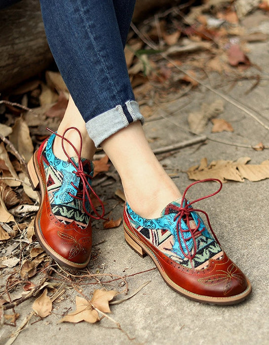 OBIONO Colorful Leather Oxford Shoes for Women — Obiono