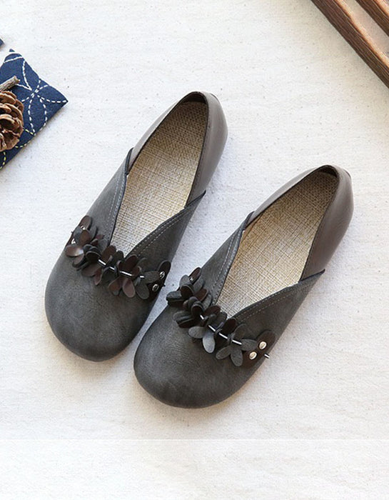 Retro Leather Flower Comfortable Flats Feb Shoes Collection 2023 49.99