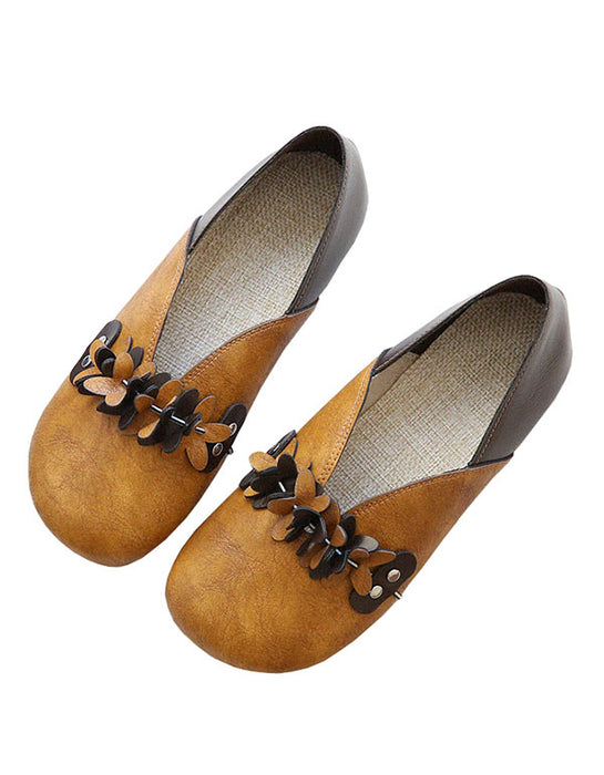 Retro Leather Flower Comfortable Flats Feb Shoes Collection 2023 49.99