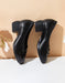 Retro Leather Flower Front Chunky Heels Pumps March Shoes Collection 2023 77.90