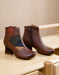 Retro Leather Handmade Chunky Women's Boots Oct New Trends 2020 86.00