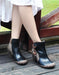 Retro Leather Handmade Sequins Chunky Heels Shoes Nov New Trends 2020 138.00