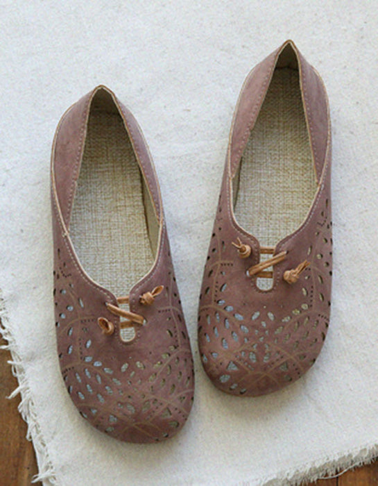 Retro Leather Hollow Summer Flats May Shoes Collection 62.00
