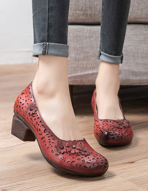 Retro Leather Shoes Non-Slip Chunky Heels June New 2020 86.70