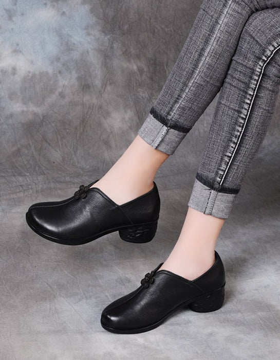 Retro Leather Shoes Non-Slip Chunky Heels June New 2020 66.40