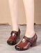 Retro Leather Velcro Round-Headed Chunky Shoes June New 2020 82.22