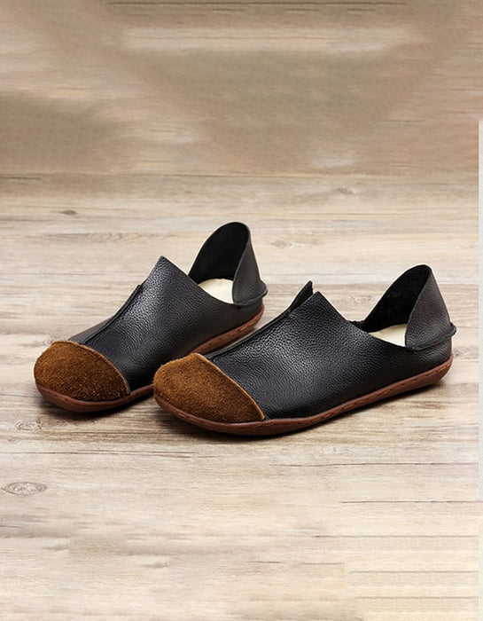 Retro Leather Women's Handmade Comfortable Flat Shoes