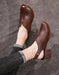 Retro Open Toe Thick-Heeled Leather Chunky Shoes Aug New Trends 2020 80.00