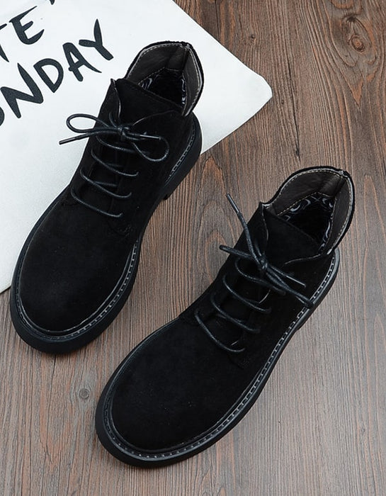 Retro Lace up Comfortable Suede Boots Nov New Trends 2020 63.20