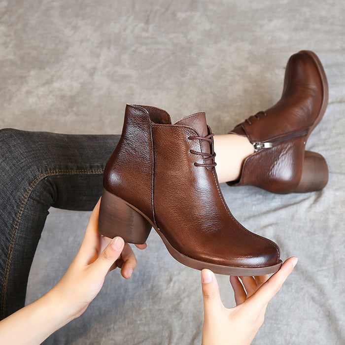 OBIONO Comfortable Retro Elegant Chunky Boots — Obiono