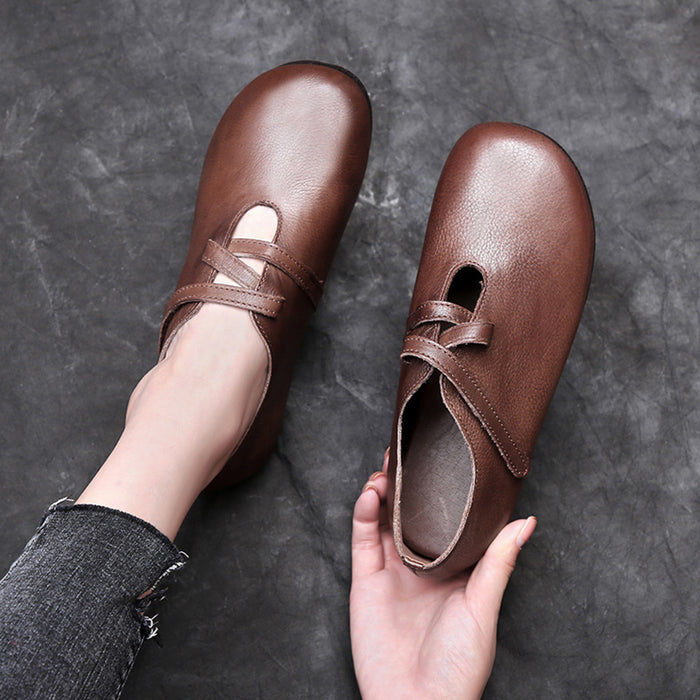 Retro Comfortable Leather Flat Shoes | Gift Shoes