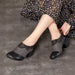 Retro Hand-Carved Stitching Pumps Women's Chunky Shoes March New 2020 75.20
