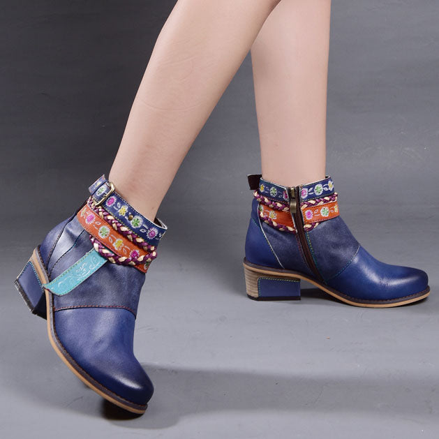 Vintage Handmade Ethnic Chunky Boots| Gift Shoes 36-42 November New 2019 84.00