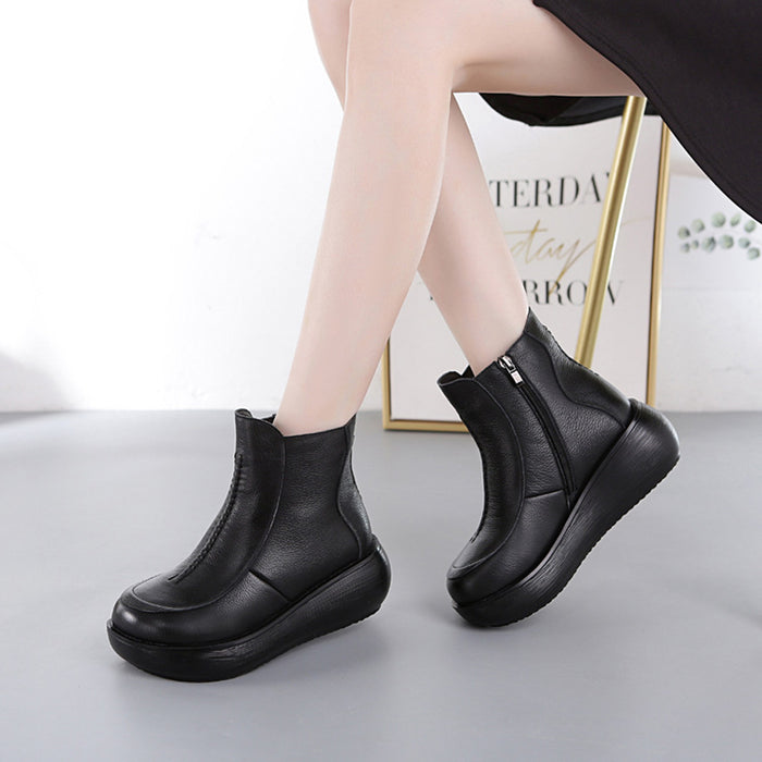 Retro Handmade Leather Short Boots | Gift Shoes