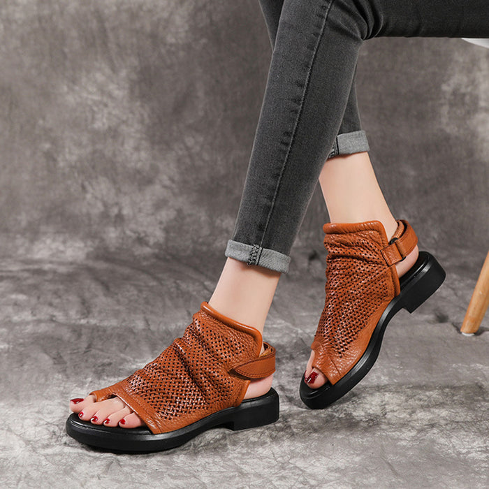Retro Handmade Leather Women's Sandals  | Gift Shoes