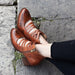 Handmade Retro Leather Vintage Chunky Shoes December New 2019 105.90