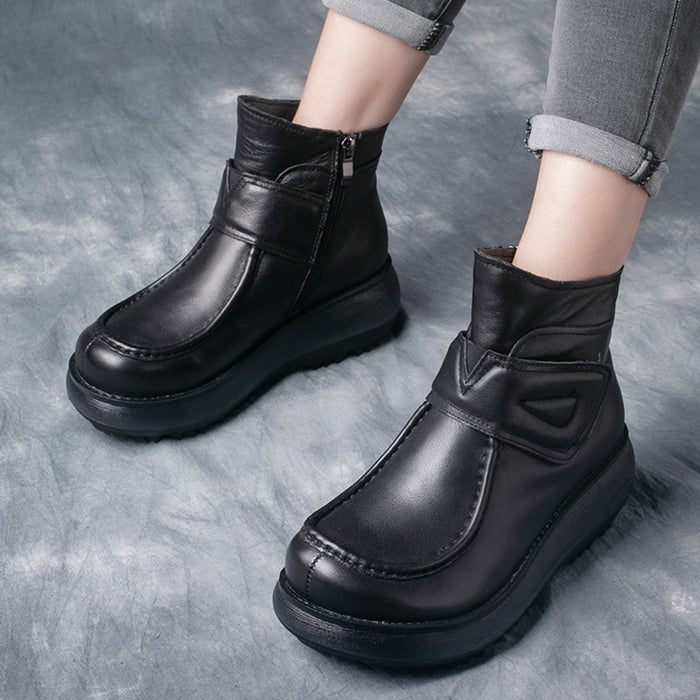 Retro Leather Comfortable Women Boots | Gift Shoes