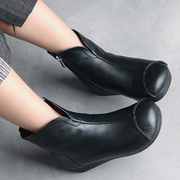 Retro Leather Handmade Casual Ankle Boots | Gift Shoes