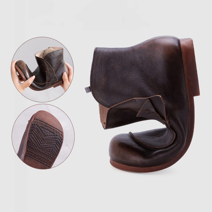 Retro Leather Handmade Comfortable Ankle Boots | Gift Shoes