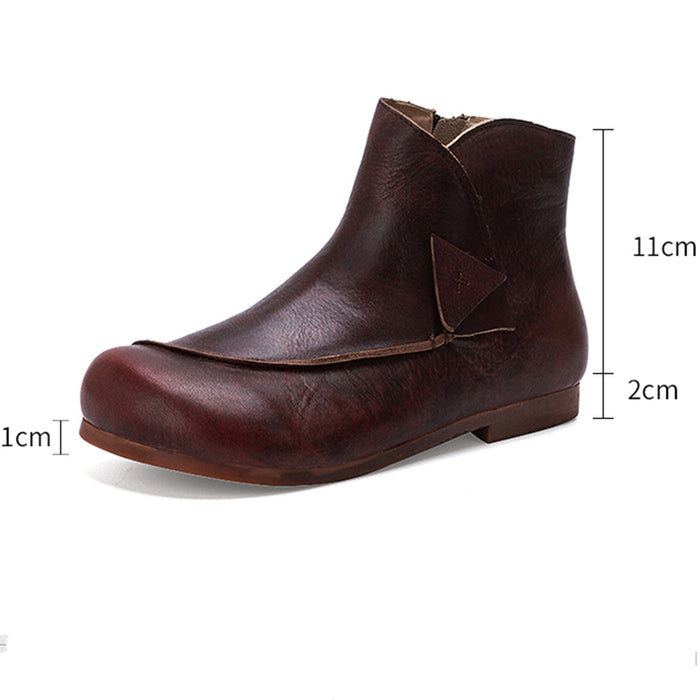 Retro Leather Handmade Comfortable Ankle Boots | Gift Shoes