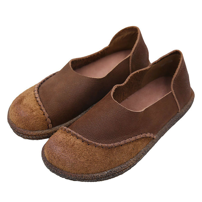 Retro Leather Handmade Flat Women's Shoes  | Gift Shoes