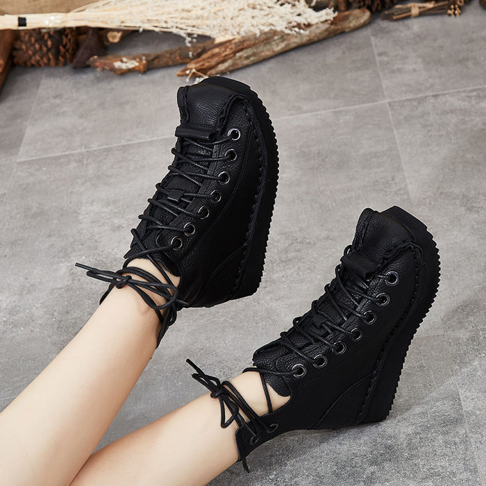 Lace-up Handmade Retro Leather Boots December New 2019 107.12