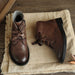 retro leather boots, women's winter boots