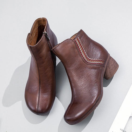 Retro Leather Soft Bottom Chunky Boots November New 2019 73.19