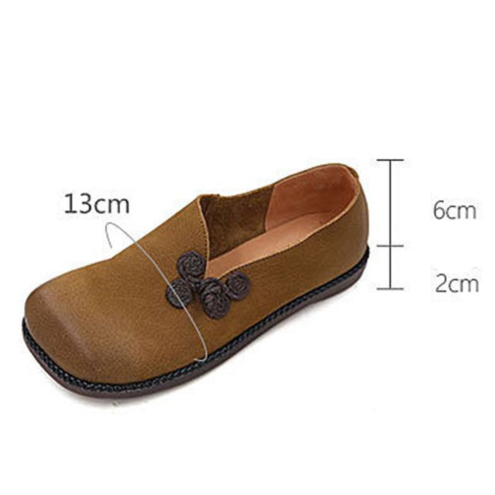 Retro Leather Soft Bottom Women's Flat Shoes | Gift Shoes