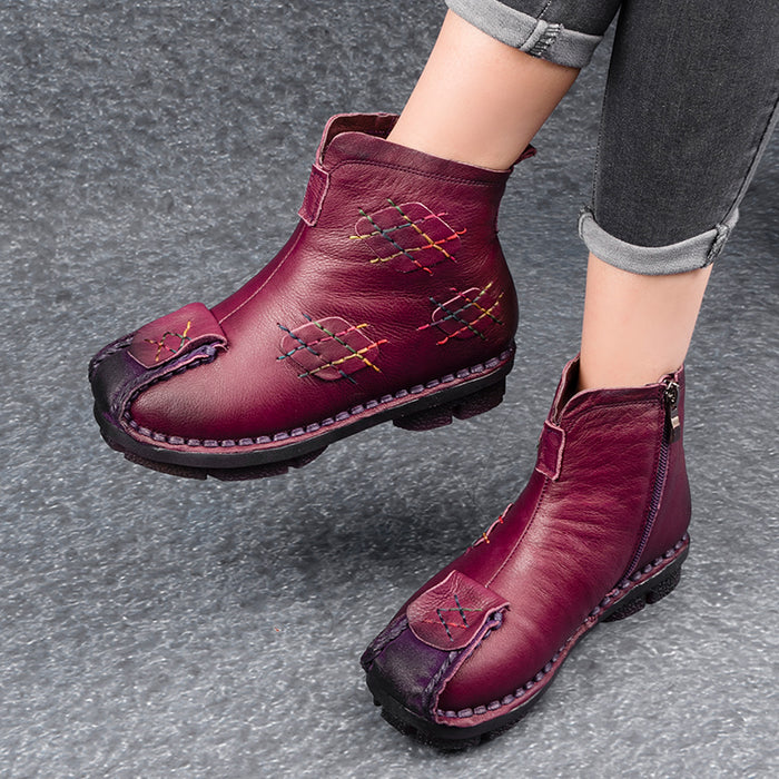Retro Leather Velvet Ethnic Shoes | Gift Shoes