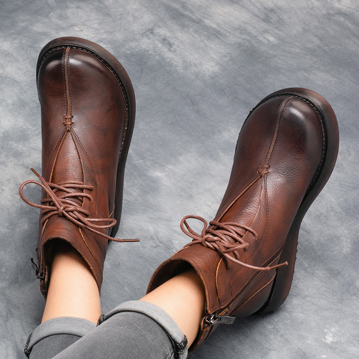 Retro Leather Velvet Platform Boots | Gift Shoes December New 2019 92.00
